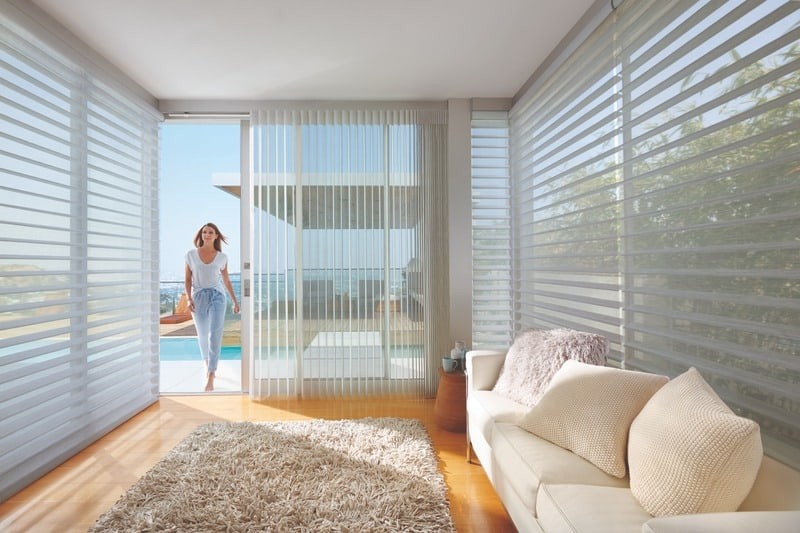 Customizable treatments for french doors, featuring Silhouette® Window Shadings, near Bronxville, New York (NY)