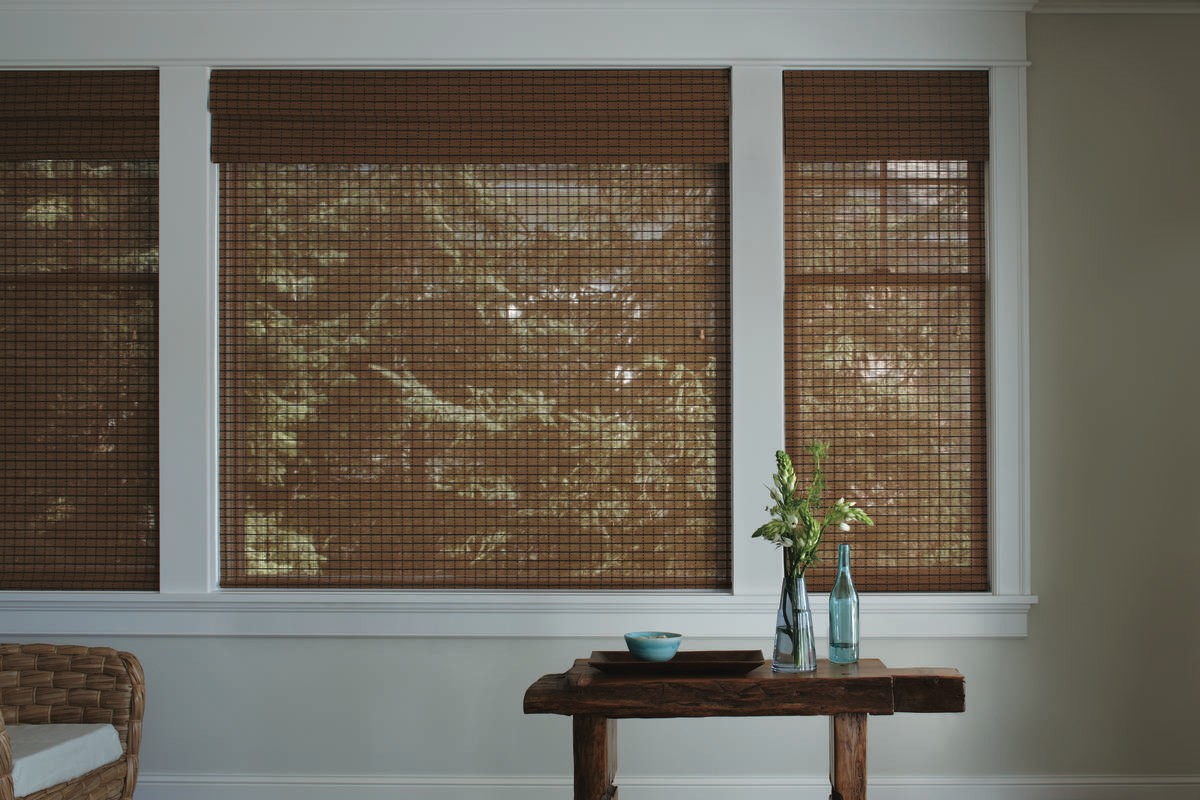 Custom Woven Wood Shades for Homes near Bronxville, New York (NY) including Hunter Douglas Provenance shades.